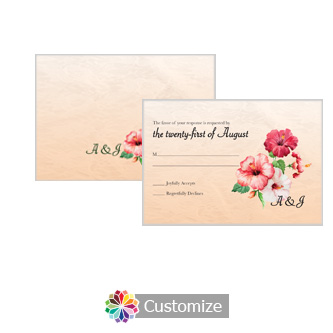 Floral Coralbell Lace 5 x 3.5 RSVP Enclosure Card - Reception