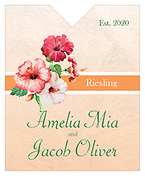 Coralbell Lace Wine Wedding Label 3.25x4