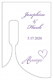 Customized Always Swirly Bottom's Up Rectangle Wine Wedding Label 