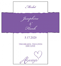 Customized Always Swirly Rectangle Wine Wedding Label 3.5x3.75