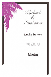 Customized Caribbean Beach Bottom's Up Rectangle Wine Wedding Label