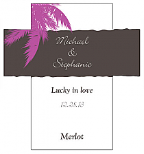 Customized Caribbean Beach Rectangle Wine Wedding Label 3.5x3.75