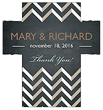 Customized Chalkboard Chevron Rectangle Wine Wedding Label 3.5x3.75