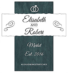 Customized Chalkboard Rings Rectangle Wine Wedding Label 3.5x3.75