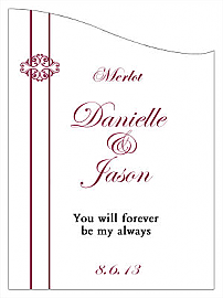 Customized Decor Curved Rectangle Wine Wedding Label 