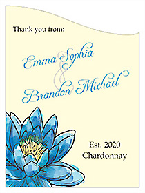 Customized Floral Fairytale Flower Curved Rectangle Wine Wedding Label