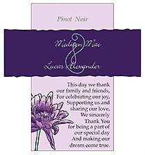 Customized Floral Lovely Lavender Rectangle Wine Wedding Label 3.5x3.75