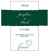 Customized Forever Swirly Rectangle Wine Wedding Label 3.5x3.75