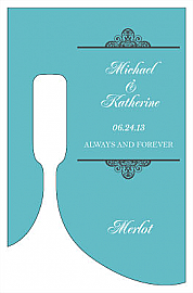 Glamorous Large Bottoms Up Rectangle Wine Wedding Label