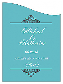 Customized Glamorous Curved Rectangle Wine Wedding Label