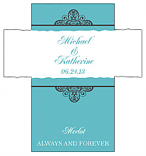 Customized Glamorous Rectangle Wine Wedding Label 3.5x3.75 