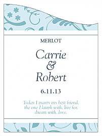 Provencale Large Large Curved Rectangle Wedding Label 3.625x5