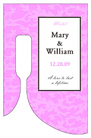 Customized Magnolia Bottom's Up Rectangle Wine Wedding Label