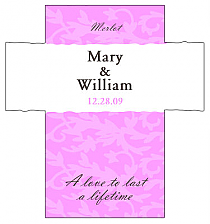 Customized Magnolia Rectangle Wine Wedding Label 3.5x3.75