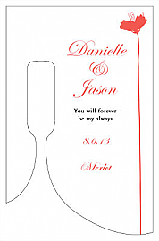 Orchid Small Bottoms Up Rectangle Wine Wedding Label