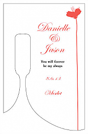 Customized Orchid Bottom's Up Rectangle Wine Wedding Label