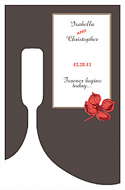 Polka Small Bottoms Up Rectangle Wine Wedding Label