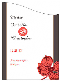 Polka Large Curved Rectangle Wine Wedding Label