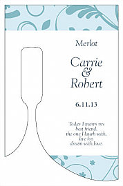 Customized Provencale Bottom's Up Rectangle Wine Wedding Label