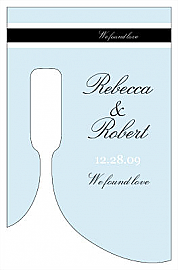 Customized Simple Portrait Bottom's Up Rectangle Wine Wedding Label