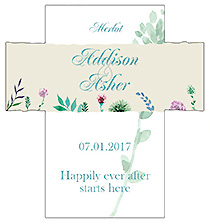 Customized Spring Meadow Flowers Rectangle Wine Wedding Label 3.5x3.75