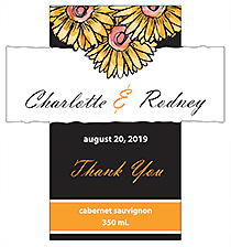 Customized Summer Floral Trio Rectangle Wine Wedding Label 3.5x3.75