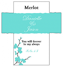 Customized Summer Orchid Rectangle Wine Wedding Label 3.5x3.75