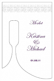 Customized Vintage Bottom's Up Rectangle Wine Wedding Label