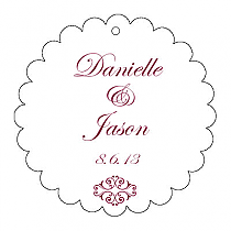 Decor Scalloped Circle Wedding Hang Tag