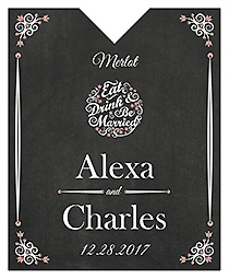 Eat Drink be Married Chalkboard Wine Wedding Label 3.25x4