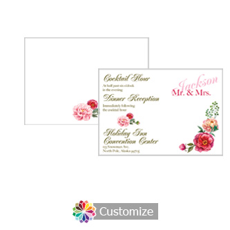 Floral Elegant Summer Poppy 5 x 3.5 Details Enclosure Card