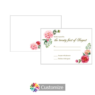 Floral Elegant Summer Poppy 5 x 3.5 RSVP Enclosure Card - Reception