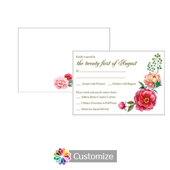 Floral Elegant Summer Poppy 5 x 3.5 RSVP Enclosure Card - Dinner Choice