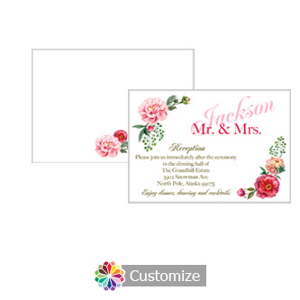 Floral Elegant Summer Poppy 5 x 3.5 Accomodations Enclosure Card