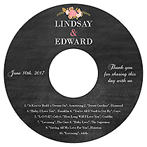 Floral Chalkboard CD Wedding Labels