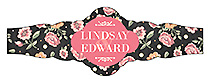 Floral Chalkboard Fancy Cigar Band Wedding Labels