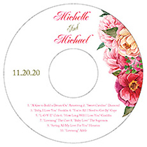 Floral Elegant Summer Poppy CD Wedding Label