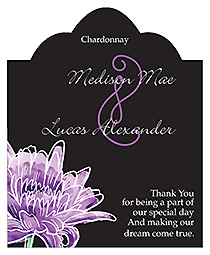 Floral Lovely Lavender Scalloped Vertical Big Rectangle Wedding Label