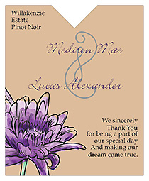 Floral Lovely Lavender Wine Wedding Label 3.25x4