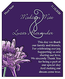 Floral Lovely Lavender Wine Wedding Label