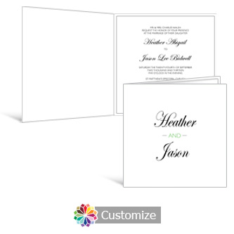 Floral 6 x 6 Square Folded Wedding Invitation