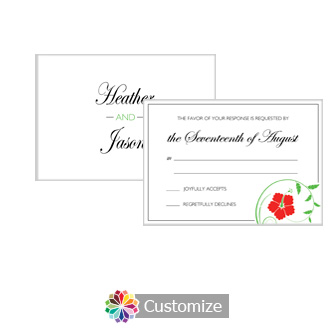 Floral 5 x 3.5 RSVP Enclosure Card - Reception