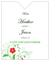 Flowers Wine Wedding Label 3.25x4