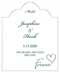 Forever Swirly Scalloped Vertical Big Rectangle Wedding Labels