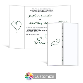 Forever Swirly 5 x 7 Gate-Fold Wedding Invitation