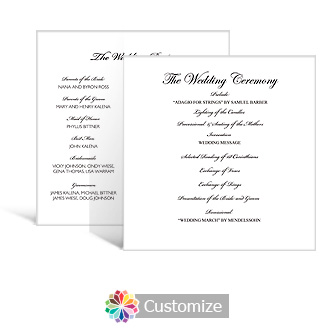Forever Swirly 5.875 x 5.875 Square Wedding Program