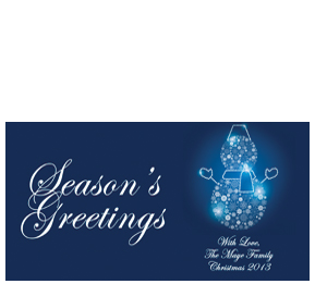 Christmas Card w-Envelope 8" x 4" Frosty Snowman Blue Snowman Business style 