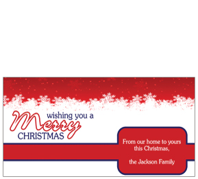 christmas card w envelope 8 x 4 frosty snowman design 1 business style