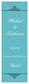 Glamorous Vertical Tall Rectangle Wine Wedding Label