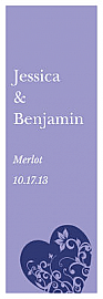 Hearts of Love Vertical Tall Rectangle Wine Wedding Label